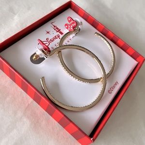Disney Minnie Gold Hoop Earrings WDW Parks Exclusive